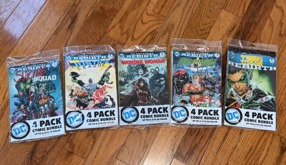 Lot of 5 New DCU Rebirth 4-Pack Bundles Batman Flash Wonder Woman Justice League